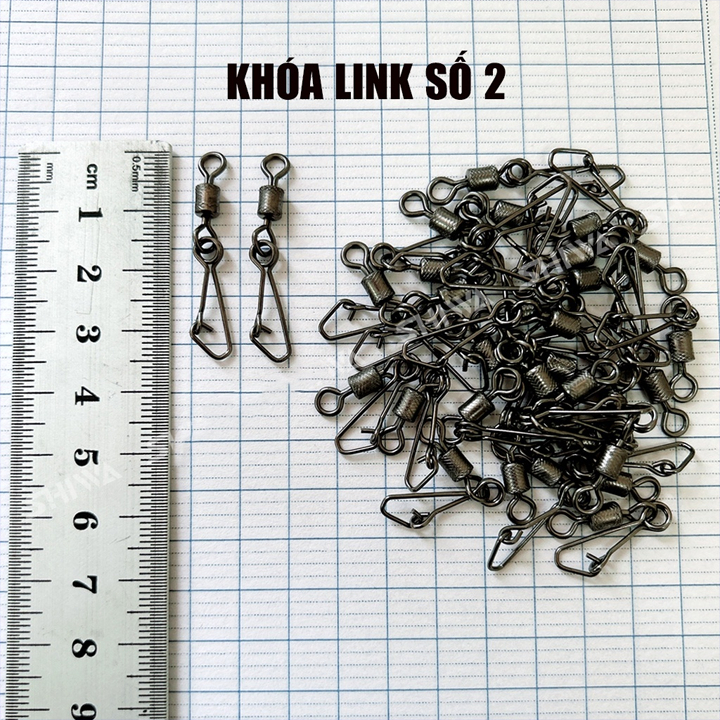 KhaLy Khóa Link Khóa Lure CAO CẤP CHỐNG XOẮN Không Rỉ - Ma Ní Câu Cá 2 Vòng Tải 30Kg, PK-54
