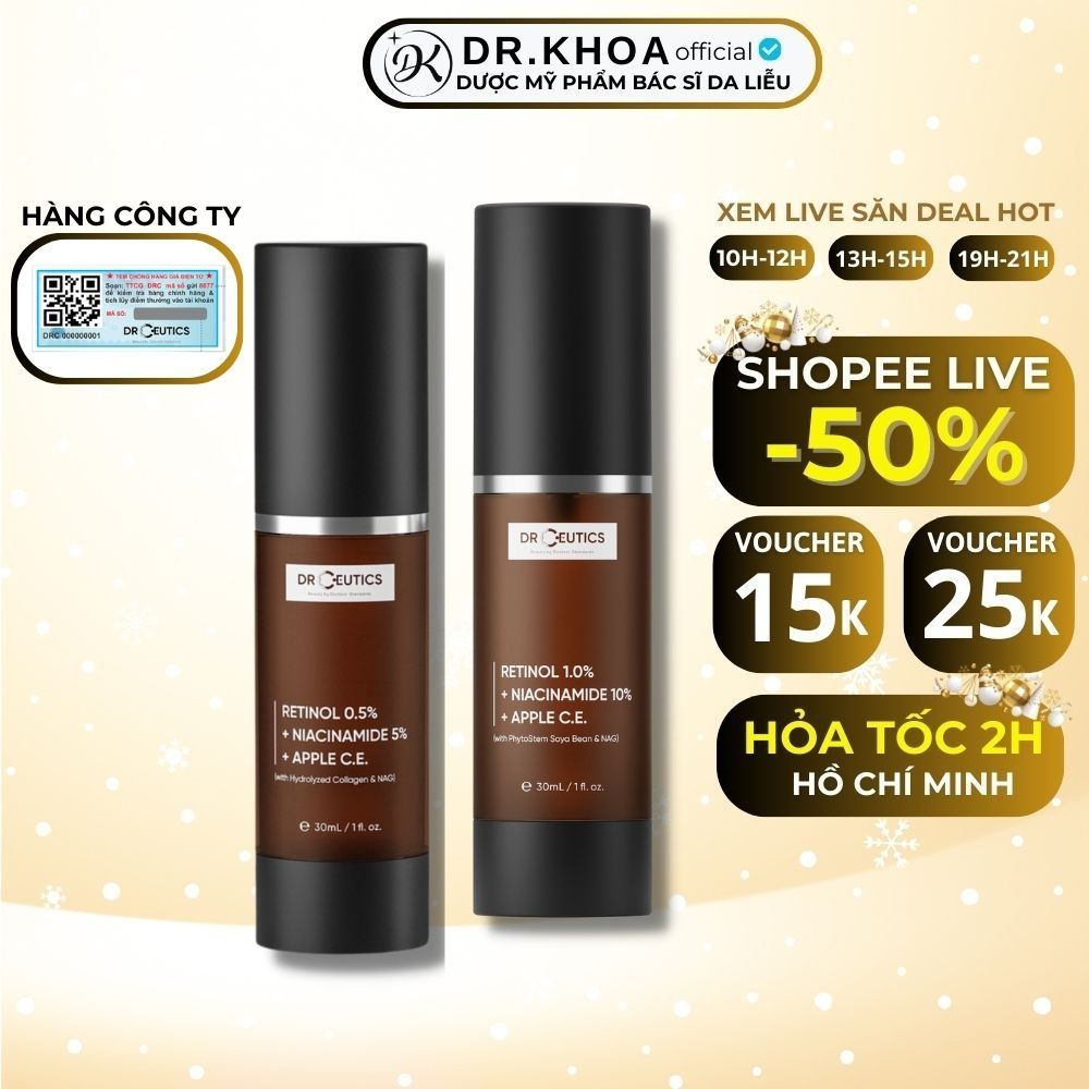 Kem Retinol Drceutics 0,5%/1% - Trẻ Hoá Da Và Ngăn Ngừa Nếp Nhăn