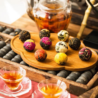 Trà phổ nhĩ nở hoa, trà hoa phổ nhĩ hồng cúc mẫu đơn