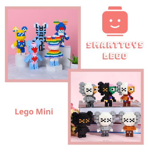 Bộ Lắp Ghép Lego Bearbrick Mini Mảnh Vuông 16cm,Đồ Chơi Xếp Hình Kaws Mini Đáng Yêu Nhiều Mẫu,Lắp Ghép Đơn Giản Kèm HDSD