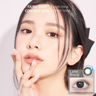 Kính Áp Tròng Đen Tự Nhiên LATTE Black AMPA BLACK- FAIRY SHOP CONTACT LENS silicone hydrogel độ cận 0 đến 6 OLENS