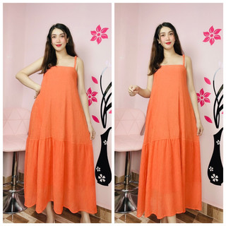 Đầm suông tùng đuôi cá màu cam (gia.out-250k/sịp25k/cók50k.chat.dép)