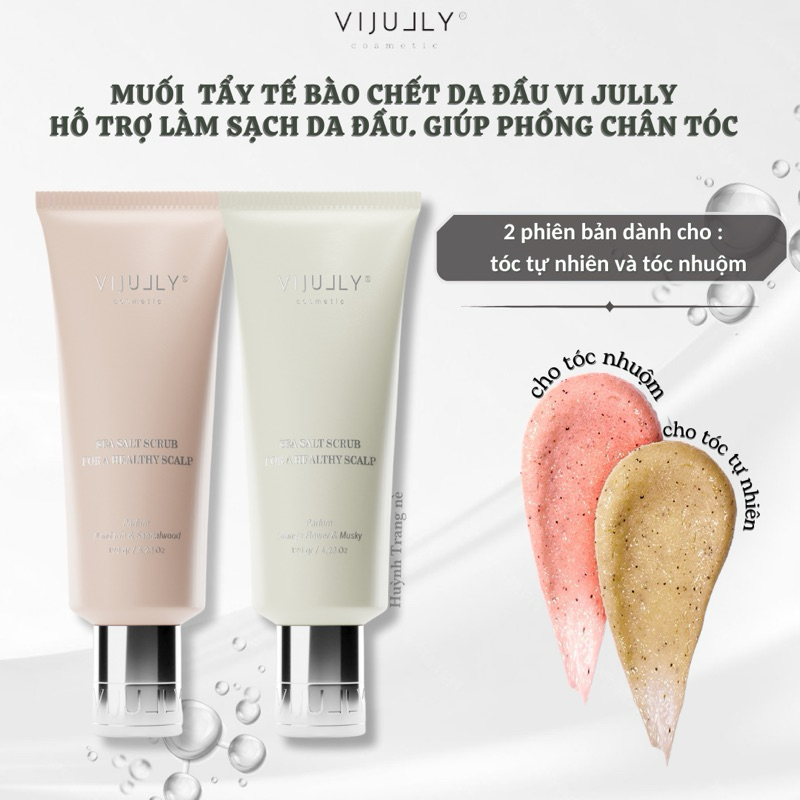 Muối tẩy tế bào chết da đầu Vi Jully 120g làm sạch da đầu, phồng chân tóc, tóc lâu bết