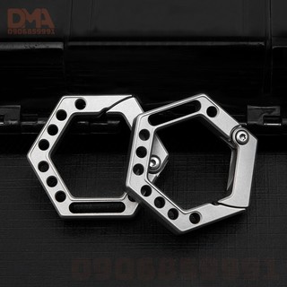 Vòng khoen móc khóa,ring phụ kiện EDC titan bát giác