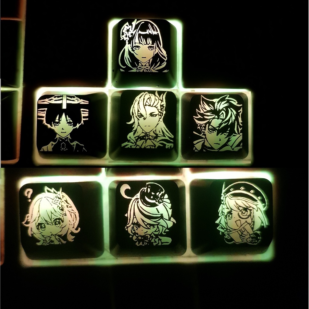 Keycap xuyên led avatar hơn 50 nhân vật genshin impact lumine xiao kazuha hutao ayaka raiden yae