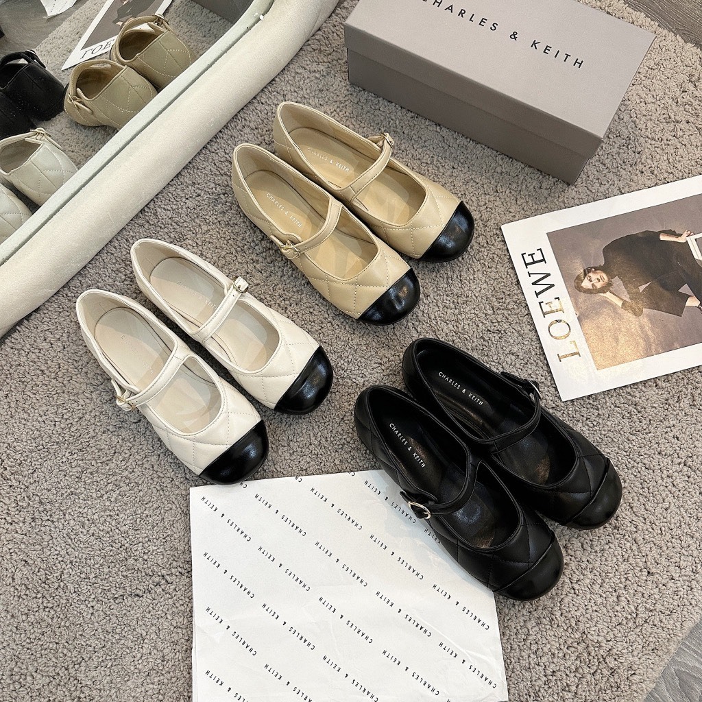 Giày búp bê nữ CnK Fullbox mũi tròn quai ngang phong cách tiểu thư sang chảnh D8675