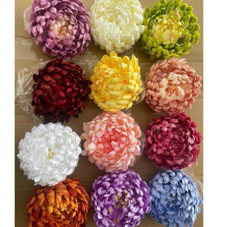 Sỉ đầu bông hoa cúc đại đoá 16cm,cúc mẫu đơn , cúc tăm -hoa lụa trang trí