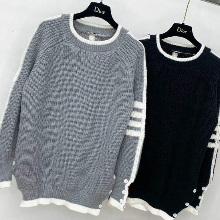 Áo Len Sweater Thom 4 Vạch Form Rộng Nam Nữ Unisex Hàng QC Loại 1 Cao Cấp