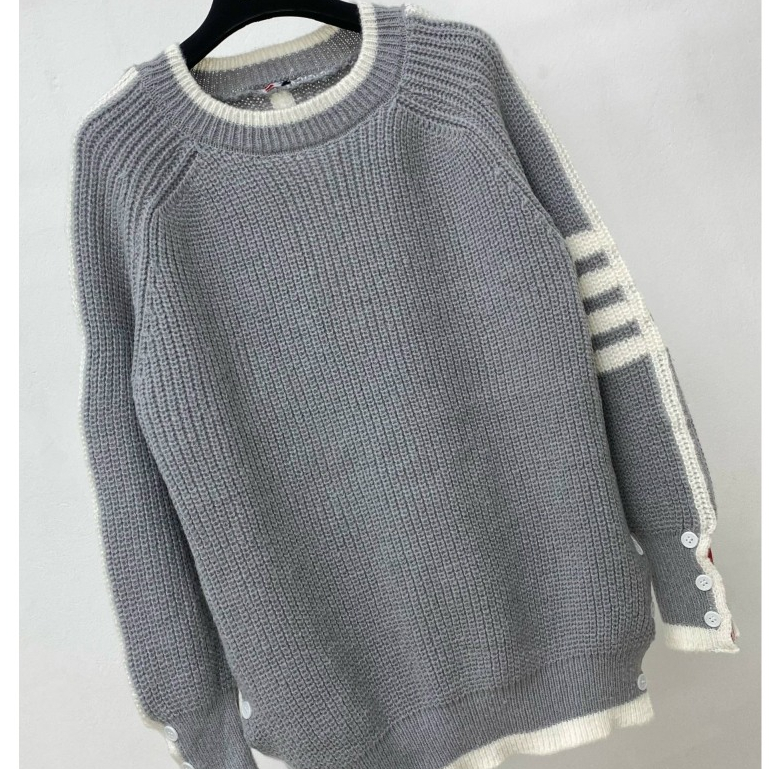 Áo Len Sweater Thom 4 Vạch Form Rộng Nam Nữ Unisex Hàng QC Loại 1 Cao Cấp