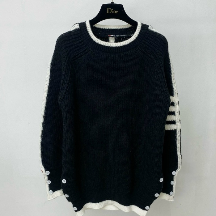Áo Len Sweater Thom 4 Vạch Form Rộng Nam Nữ Unisex Hàng QC Loại 1 Cao Cấp