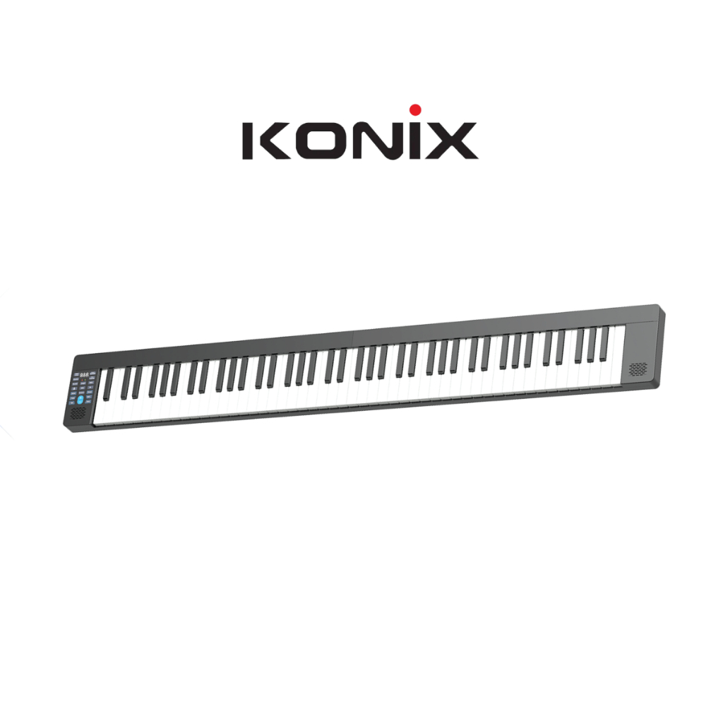 Đàn piano điện gấp gọn, Digital Foldable Piano - Konix PJ88B - Black, Travel Piano, Bluetooth, 88 phím