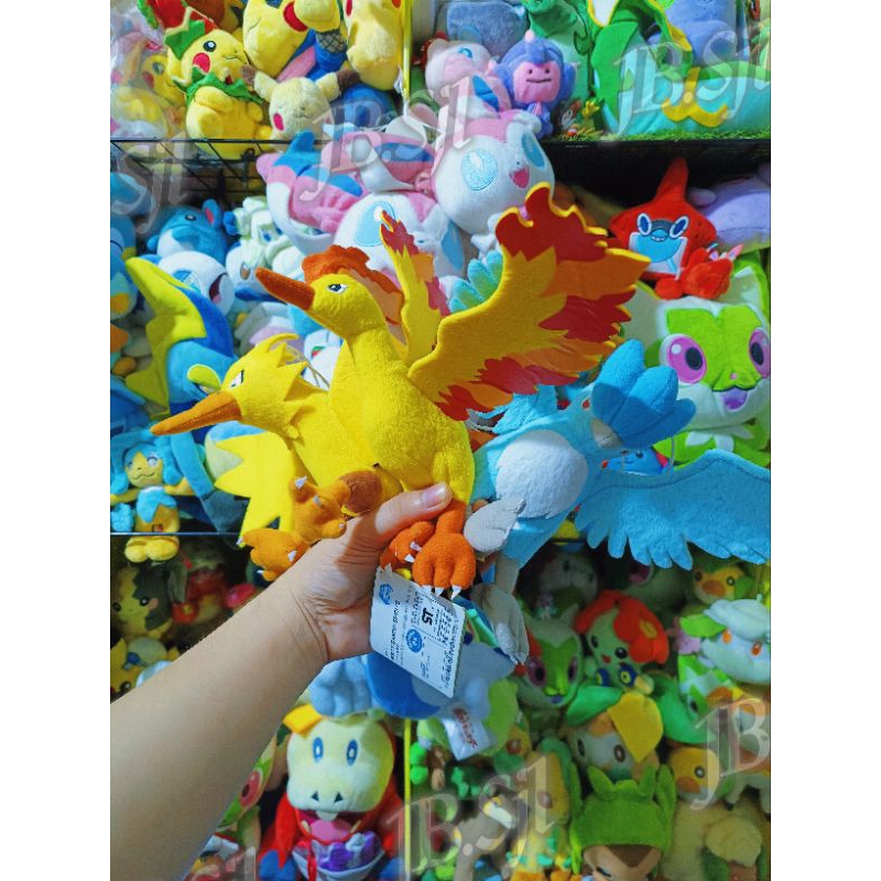 Gấu bông Set Pokemon Chim Legend Kanto chính hãng Nhật tem Banpresto form siêu cưng!