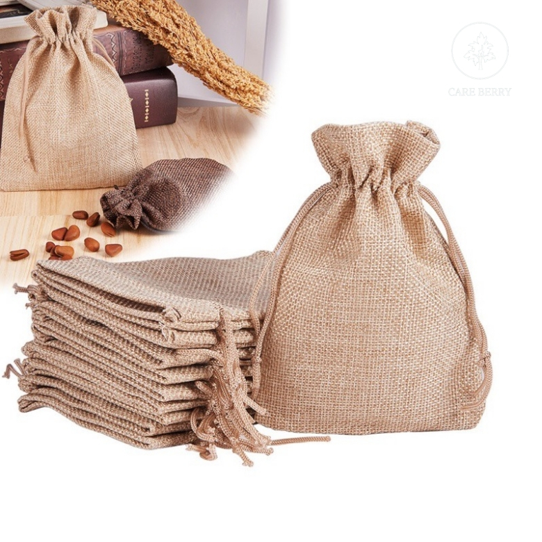 Túi vải bố dây rút đựng quà cưới, cà phê treo ô tô, hoa thơm