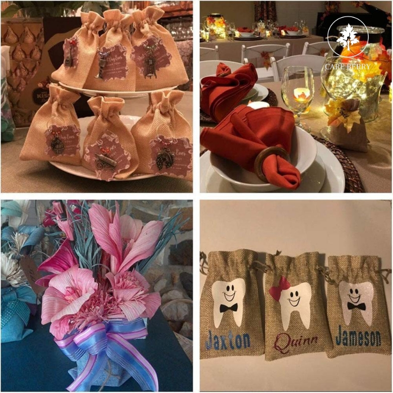 Túi vải bố dây rút đựng quà cưới, cà phê treo ô tô, hoa thơm