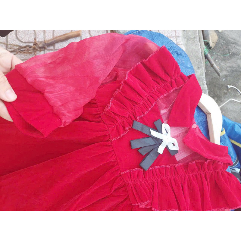 Váy nhung size nhỡ đại bé gái