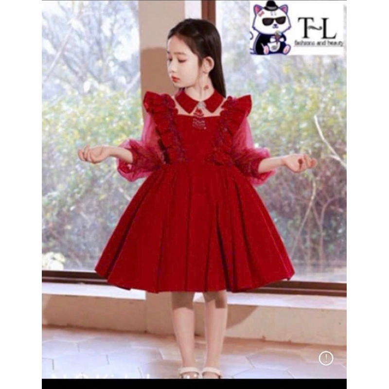 Váy nhung size nhỡ đại bé gái