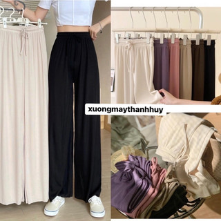 Quần suông thun tăm, quần ống rộng tăm gân- thun tăm nhiều màuu ko