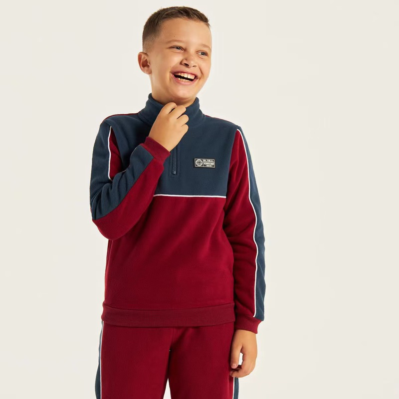 Bộ nỉ băng lông bé trai Junior phối màu