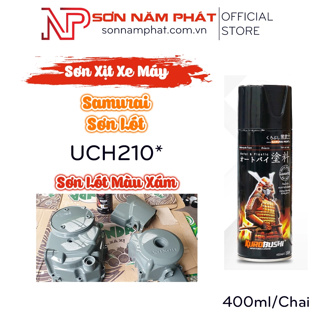 Sơn Xịt Samurai Sơn Lót Màu Xám UCH210*