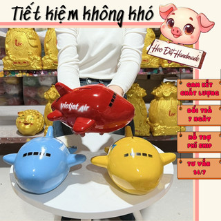 Heo đất Lợn đất Heo đất tiết kiệm dễ thương, Heo Đất Handmade, Máy Bay
