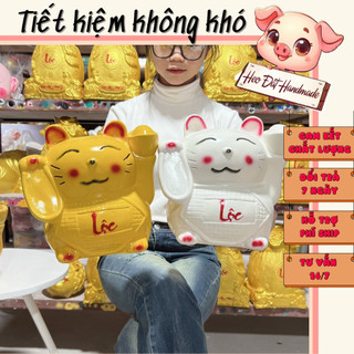 Heo đất Lợn đất Heo đất tiết kiệm dễ thương, Heo Đất Handmade, Mèo Thần Tài size To
