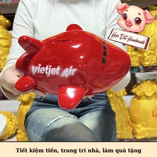 Heo đất Lợn đất Heo đất tiết kiệm dễ thương, Heo Đất Handmade, Máy Bay