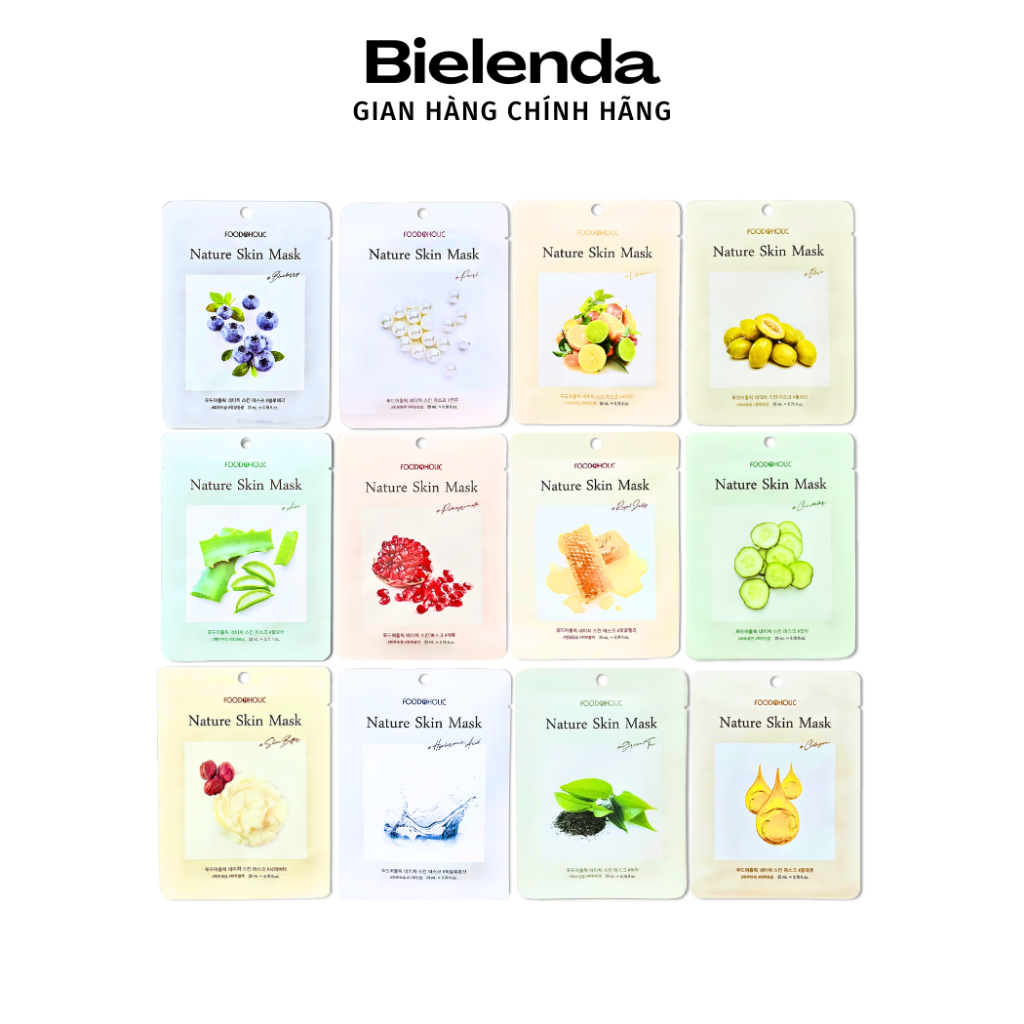 Mặt Nạ Giấy Foodaholic Nature Mask Vitamin Dưỡng Trắng Da Cấp Ẩm Tái Tạo Collagen Chăm Sóc Giảm Mụn Hàn Quốc 23g