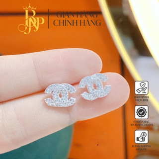  Bông tai BNP dày dặn  đính đá sáng. bạc ta cho nữ 