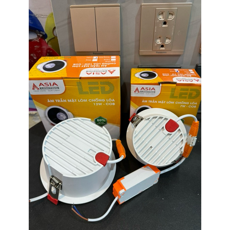 Đèn âm trần chống chói, chống lóa Asia Lighting, chóa chiếu sâu, chip COB, bảo hành chính hãng 2 năm