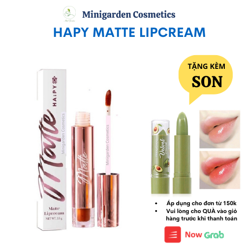 Son Happy kem lì Matte Lipcream Mini Garden chính hãng 3.5ml