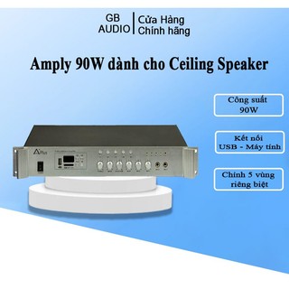 Amply chỉnh 5 vùng phân biệt,kết nối USB , Bluetooth,máy tính ,điện thoại dành cho salon tóc - phòng học - quán ăn - spa