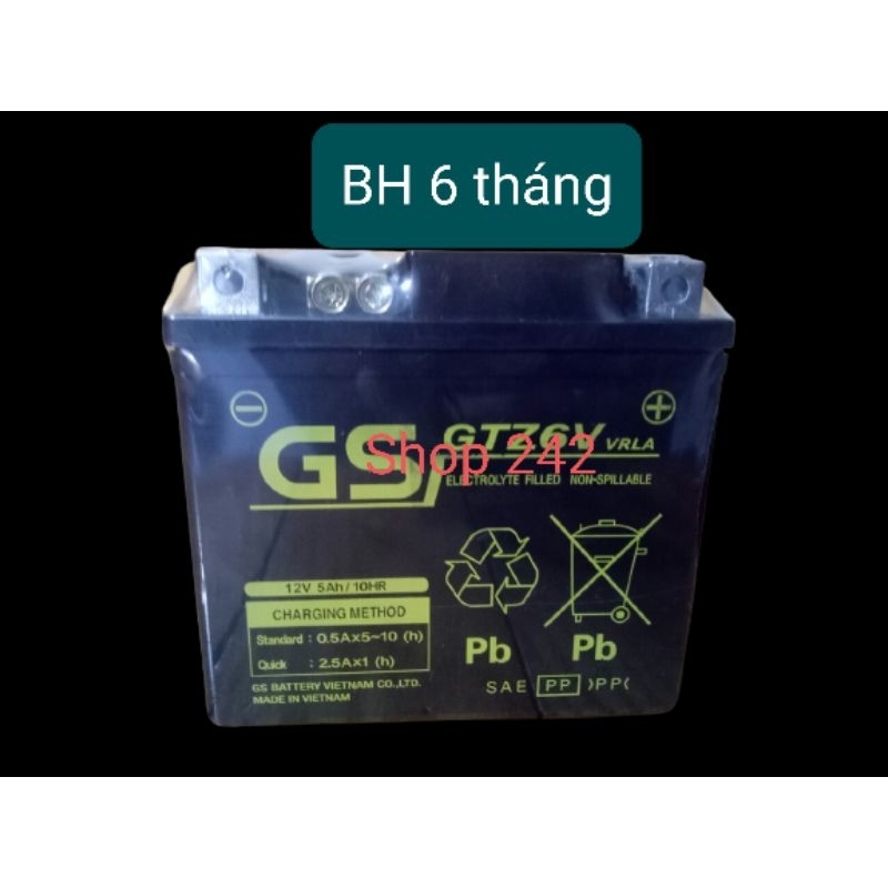 Ắc quy GS GTZ6V Xài cho SH Việt, Lead 125,AirBlade,Vision,SH mode,...