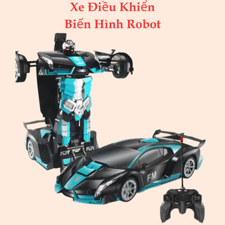 Ô tô điều khiển từ xa xe điều khiển từ xa màu xanh đen biến hình robot chất liệu cao cấp thiết kế siêu đẹp
