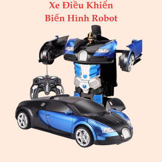 Ô tô điều khiển từ xa xe điều khiển từ xa màu xanh bóng biến hình robot chất liệu cao cấp thiết kế siêu đẹp