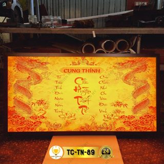  Đèn Hào Quang Trúc Chỉ In Ngang Cửu Huyền Thất Tổ Trang Trí Bàn Thờ Gia Tiên Treo Tường TC-TN-89 