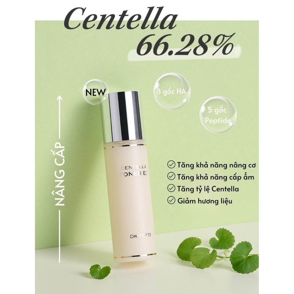 Nước hoa hồng cân bằng da Centella Asiatica Dr.Pepti+ 180ml