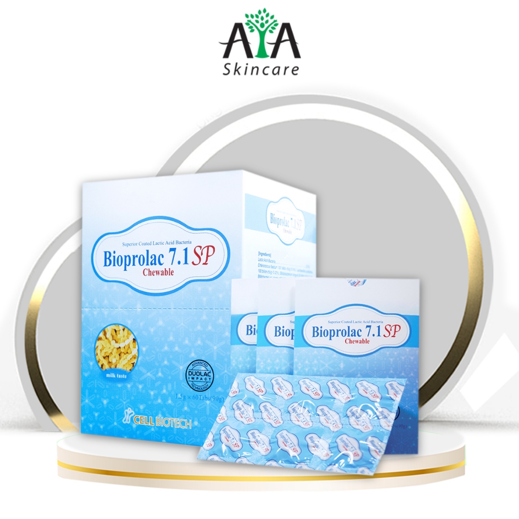 Men vi sinh Bioprolac chewable 7.1 SP dạng viên nhai giúp tiêu hóa khỏe mạnh bổ sung lợi khuẩn probiotics avaskinscare