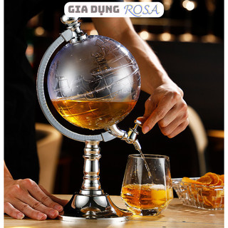 Bình đựng rượu 3,5L hình quả địa cầu trong suốt phong cách hoàng gia AT28