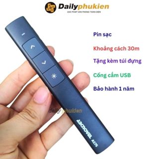 Bút trình chiếu Powpoint A175 , bút chỉ lazer dùng pin sạc / khoảng cách 30m  + tặng túi đựng