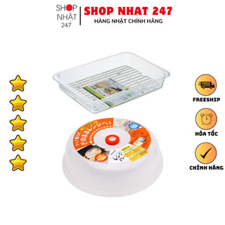 [Hỏa Tốc HN] Combo Nắp đậy dùng cho lò vi sóng và Khay úp cốc ly, chén INOMATA Nội địa Nhật Bản