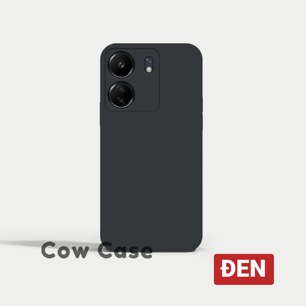 Ốp lưng Redmi 13c cạnh vuông Cowcase | Vỏ điện thoại Xiaomi bảo vệ camera toàn diện TRON