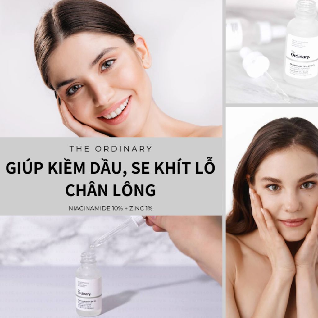 Serum Giảm Mụn Se Khít Lỗ Chân Lông Và Mờ Thâm The Ordinary Niacinamide 10% + Zinc 1% - BELIPS