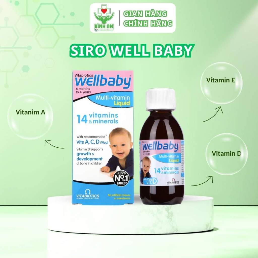 Vitamin tổng hợp cho bé Wellbaby Multi – của Anh Quốc cho từ trẻ  6 tháng - 4 tuổi.