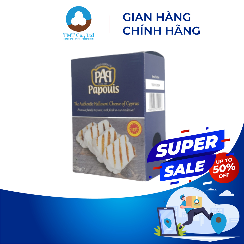Phô mai nướng halloumi thương hiệu Papouis 250g