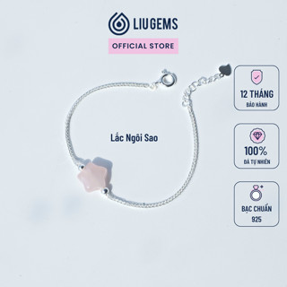 Lắc Tay Bạc 925 Ngôi Sao Thạch Anh Hồng Liugems Nữ Tính Dễ Thương Năng Động VB30