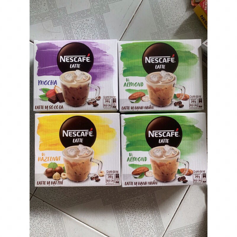 Nescafe latte hạnh nhân, socola