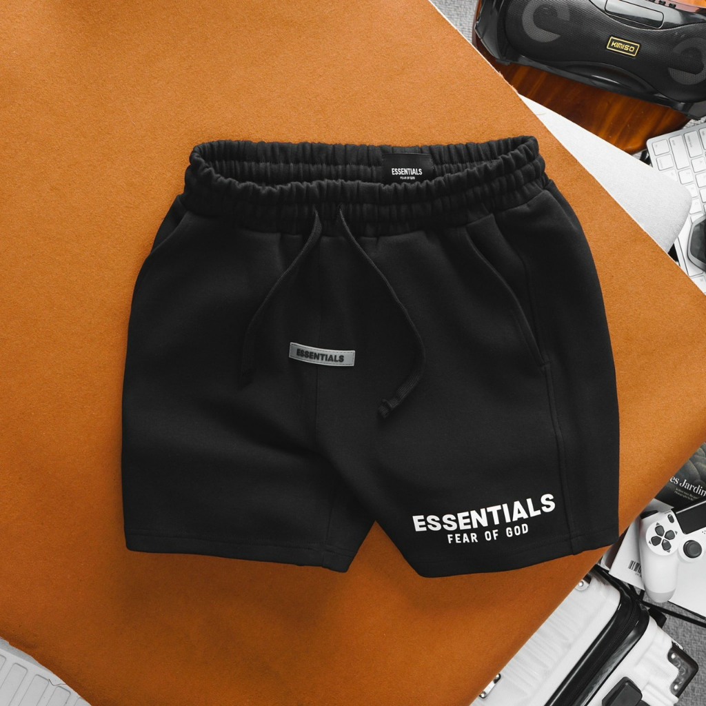 Quần Short Nam Essentinal vải thun cotton dày dặn thoải mái vận động, dạo phố hàng VN xuất khẩu chuẩn đẹp