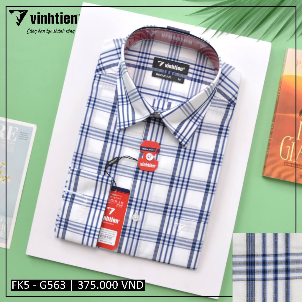 Áo Sơ Mi Dài Tay Sọc Caro Form Regular Vĩnh Tiến 375 - Nhiều Màu