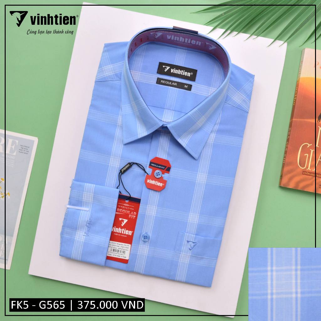 Áo Sơ Mi Dài Tay Sọc Caro Form Regular Vĩnh Tiến 375 - Nhiều Màu