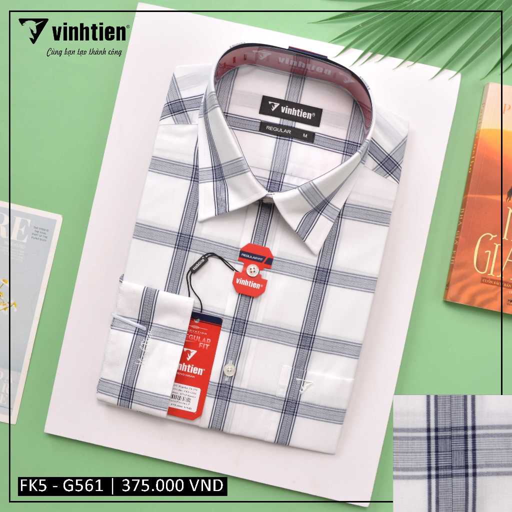 Áo Sơ Mi Dài Tay Sọc Caro Form Regular Vĩnh Tiến 375 - Nhiều Màu